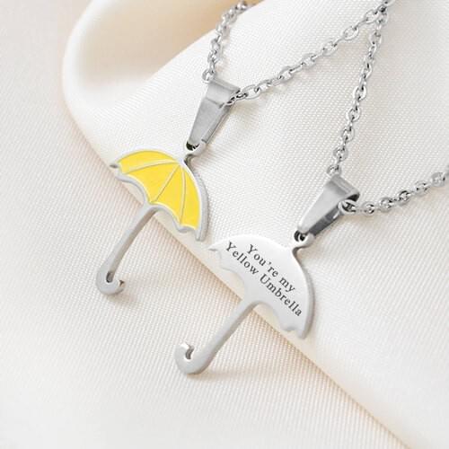 How I Met Your Mother Yellow Umbrella Pendant"You're my Yellow Umbrella" True Love Necklace Geekery Jewelry for Mother 2 Sides