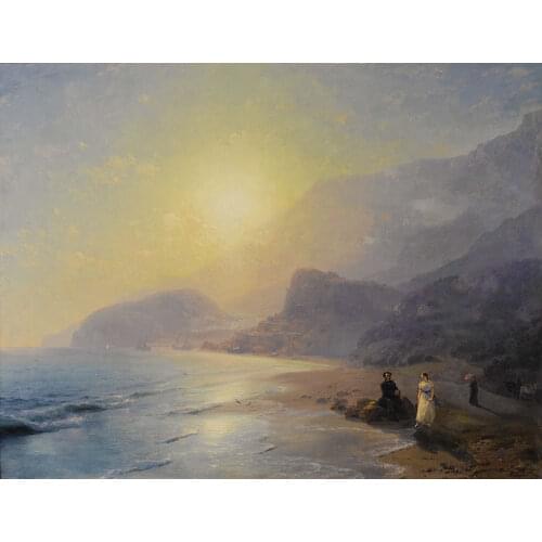 Wholesale art-Ivan Aivazovsky Sea seascape Pushkin at the Waters Edge 1886 GOOD PRINT ART painting ON CANVAS--free shipping