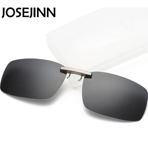 Classic Square rimless polarized clip on sunglasses men women driving fishing Myopia Clip eyeglasses