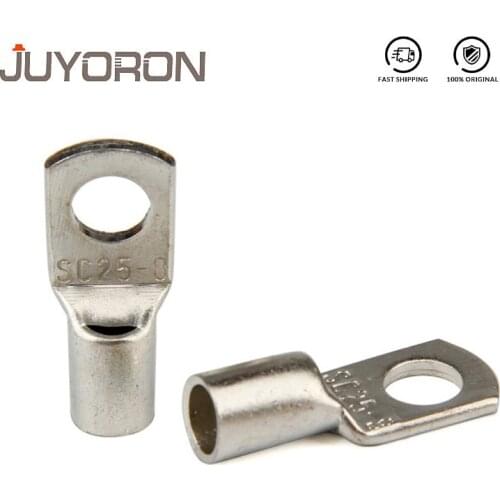 SC 25-6 25-8 25-10 Wire Nose Terminal SC25 Bare Copper Battery Block Lugs Hole 25mm Wire SC Type Crimp Cable END Connector