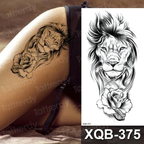 Lion King Tiger Skull Leopard dragon Waterproof Temporary Tattoo Sticker Wolf Animals Tattoos Body Art Arm Hand men Fake Tatoo