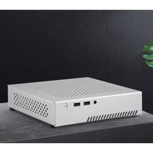 H4GA QX03 Mini ITX Computer Case Desktop Chassis Compact PC Gaming Case USB Interface Aluminum Body microserver host Chassis