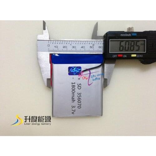 Big size lipo batteries 3.7v 1800mahrechageable lithium ion Tablet polymer battery 356070