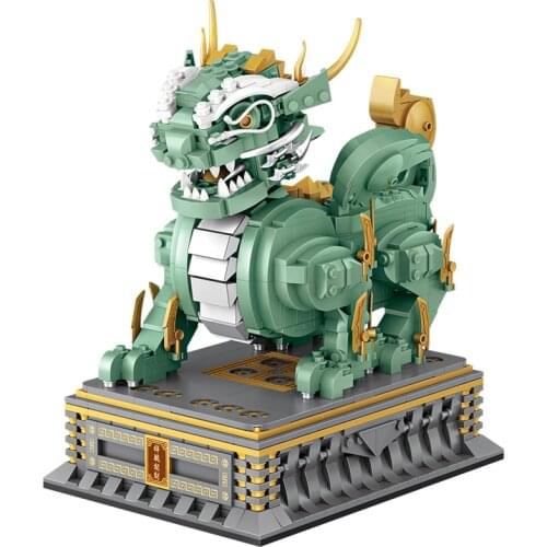 LOZ 1921 Mini Building Blocks Building Chinese Sacred Beast Kylin Country Prevails Small Particles Assembling Toys Puzzle Adult