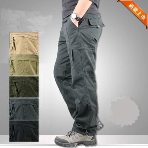 Mens Pants Fashion Multi-pocket Overalls Outdoor Sports Casual Pants All Seasons Cheap Wholesale Price