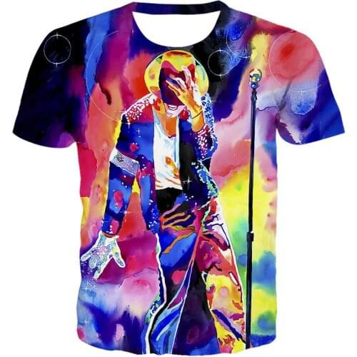 Mens 3d Print T Shirts Jackson Lighted Stage Singers And Dancers In Concert Star Flame