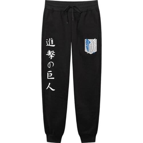 2021 Autumn Japanese Anime Attack On Titan Printed Harajuku Mens Pants Print Joggers Male Trousers Casual Sweatpants sweatpants