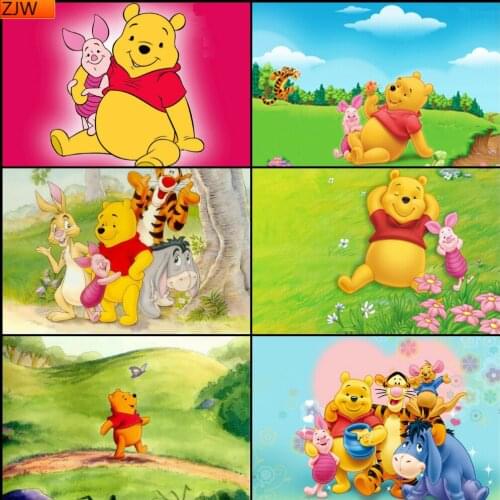 Anime Winnie The Pooh Diamond Mosaic Cross Stitch Kits Full Diamond Embroidery Room Decoration Disney
