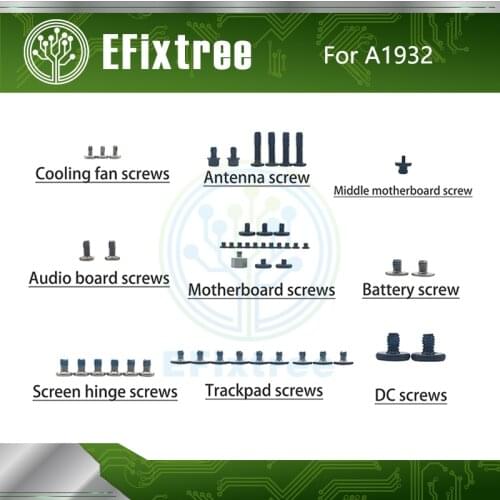 Set A1932 Bottom Case Screw For Macbook Air Retina 13" Battery Trackpad Audioi DC Fan Screen Hingenious Motherboard Screws