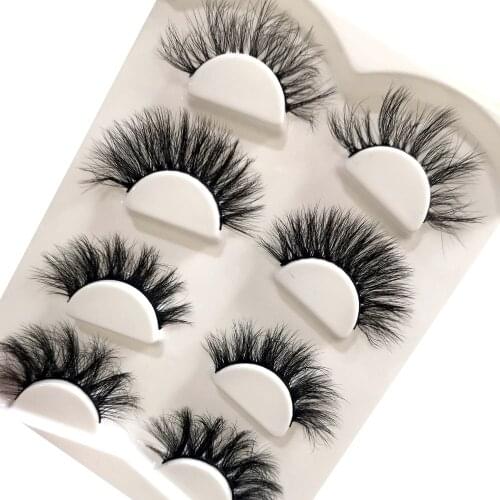New 4Pairs Mix 10-25 mm 3D Mink Eyelashes Fluffy Fake Lashes Dramatic Messy Long False Eyelashes Makeup Wholesale Mink Lashes