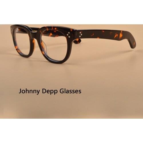 Johnny Depp Glasses Men Women Computer Goggles Transparent Lens Brand Design Acetate Frame Three Points Vintage Style Eyeglasses