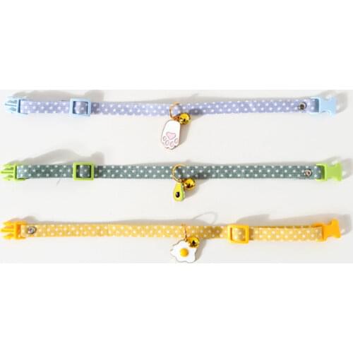 Pet Cat Collar 1PC Universal Cute Pet Supply Pet Neck Ring Pet Neck Strap with Bell Pendant Cat Collar Avocado Eggs Cat paw New