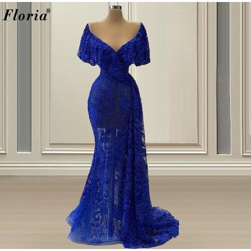 Plus Size Arabic Prom Dresses For Women Mermaid Lace Vestidos De La Celebridad Long Vintage Wedding Party Dresses Evening Wear