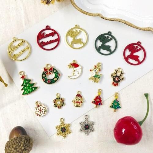 Christmas party earrings gift material diy Christmas theme Yajin snowman Christmas tree snowflake earring accessories