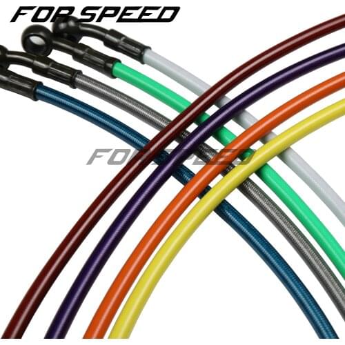 Custom Made 10mm 28 Degree Motorcycle Dirt Bike Braided Line Steel Brake Hose Cable Hydraulic Banjo Pipe for Universal