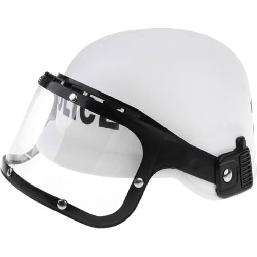 Police Motorcycle Cop Helmet w/ Visor Kid Costume Dress Up Pretend Play Toy