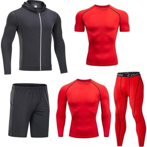Long Sleeves Sport ClothingTeenager Tracksuit Suit Man Sportwear Dry Fit Compression Running Set Sport Wear Tank for Men