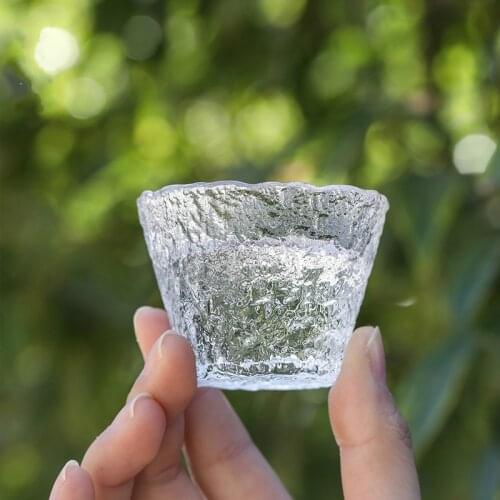 Glass tea cup ice dew tea cup glass heat-resistant transparent hammered personal cup single cup