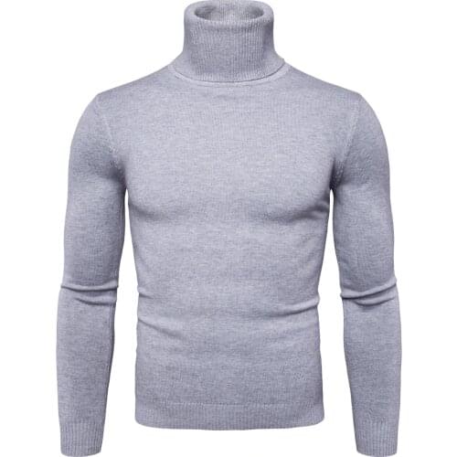 FAVOCENT Winter Warm Turtleneck Sweater Men Fashion Solid Knitted Mens Sweaters 2020 Casual Male Double Collar Slim Fit Pullover