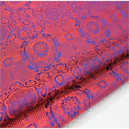 HLQON brocade grid roser fabric patchwork felt tissue telas bed sheet cheongsam dress children coat cloth 75cm width