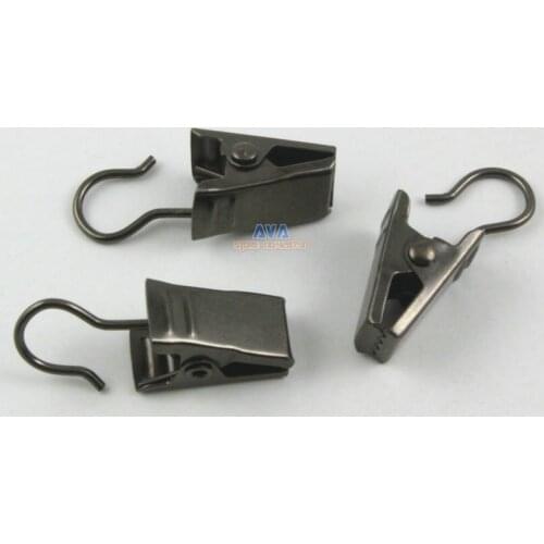 50 Pieces 32x9.5mm Gunmetal Hook Clips for Curtain Drapery