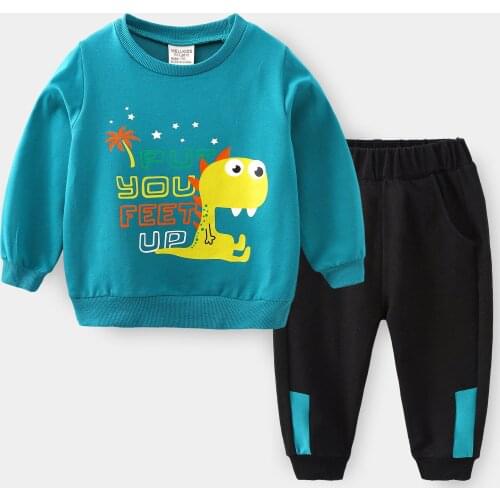 ZWF370 Spring Autumn Baby Tracksuit Suits Toddler Baby Clothes Cotton Long Sleeve Tops+Pants 2-10 Years Fashion Sportswear