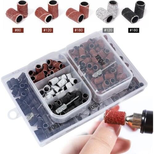 1 Box Grit Sandpaper Circle For Rotary Nail Drill Bits Polishing Clean Grinding Pedicure Manicure Sanding Accessory Tools