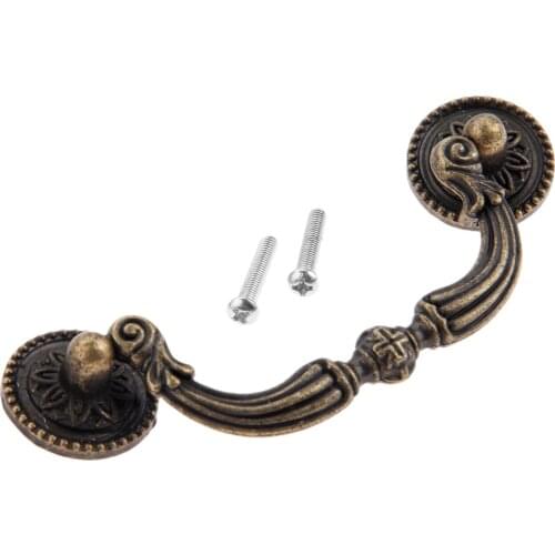 1Pc 125x45mm Antique European Furniture Handle Wood Wine Gift Box Cupboard Drawer Knob Handles Pulls Furniture Hardware 125x45mm