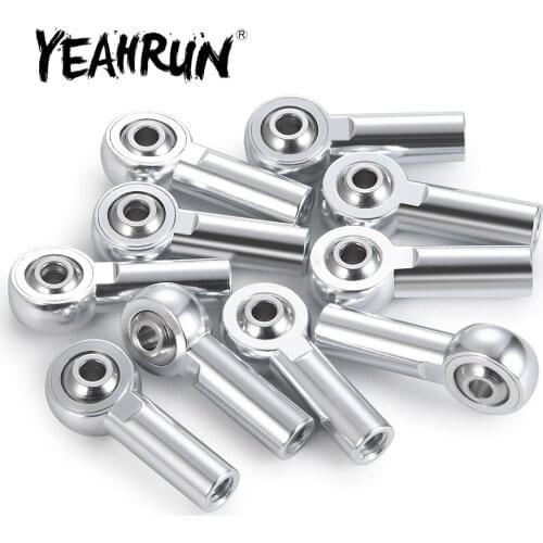 YEAHRUN 10/20Pcs Aluminum Alloy M4 CW Thread Link Rod Joint Ball End Head for Axial SCX10 II 1/10 RC Crawler Model Car Parts
