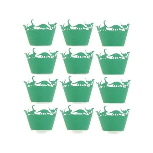 12PCS Dinosaur Jurassic era Cupcake Wrappers, Cup cake Muffin Paper Wrapper Halloween Birthday Party Home Decoration Supplies
