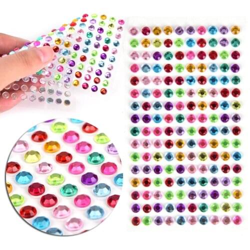 160Pcs/Sheet Body glitter Diy Decal Art Crystal Diamond Bling Rhinestone Self Adhesive Stickers for eyes 5mm