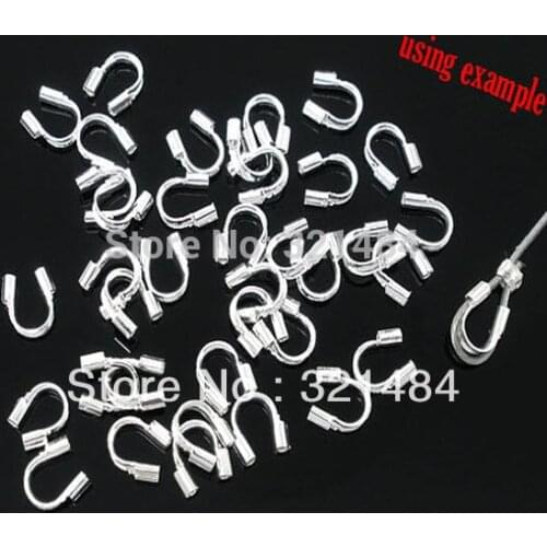 2000pcs 5mm Silver Plated Wire Guardian, Wire Protectors . Wire Guards End Crimp Beads Jewelry Findings Accessoreis
