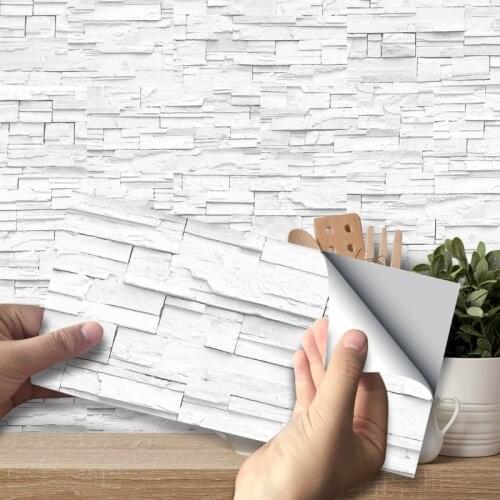 27pcs 3D Tile Stickers DIY Self Adhesive Kitchen Floor Wall Sticker Bathroom Home Decoration 20x10cm