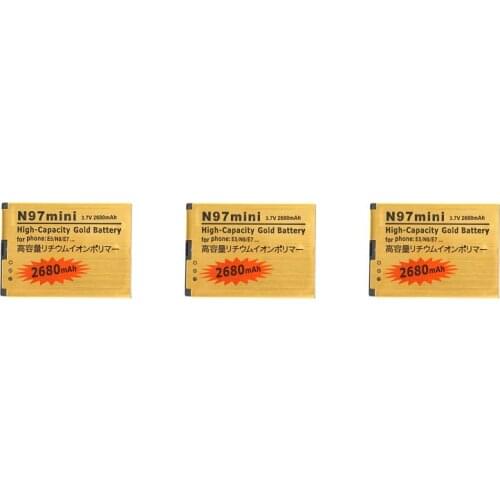 3pcs/lot 2680mAh BL-4D BL 4D BL4D Gold Replacement Battery For Nokia N97 Mini N8 N8-00 E5 E5-00 E7 E7-00 T7 N803 702T E6 N5