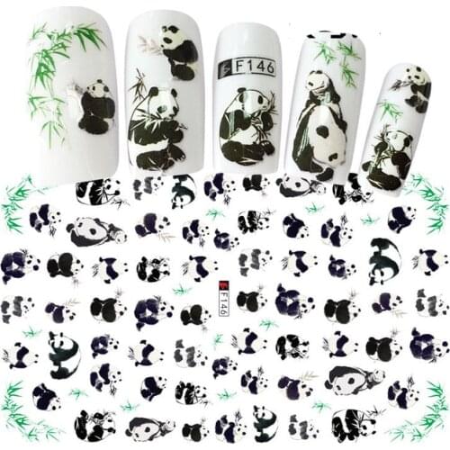 Chinese Panda adhesive 3d nail sticker foil for nails art decoration cute cartoon designs nail decals manicure supplies tool