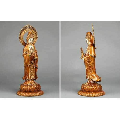 45CM large -HOME SHOP Lobby GOOD luck efficacious Protection Propitious High-grade Decorative Guanyin Buddha brass art statue