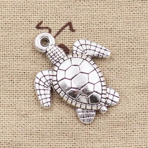 5pcs Charms Tortoise Turtle Sea 26x23mm Antique Making Pendant fit,Vintage Tibetan Silver color,DIY Handmade Jewelry