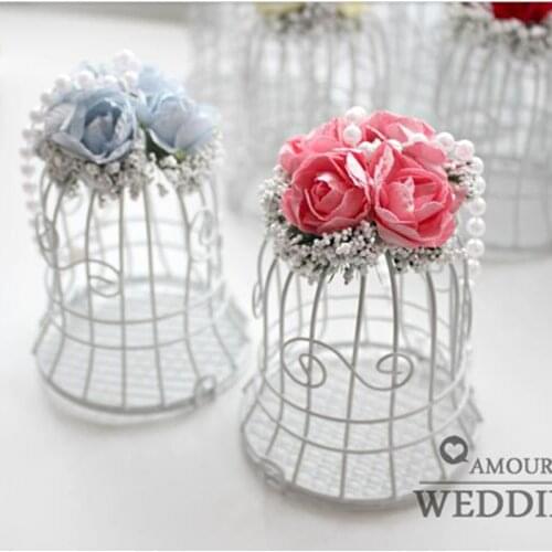 7*7*10 cm European-style wedding bells / candy box / White Iron candy box / white bird cage style / wedding decoration