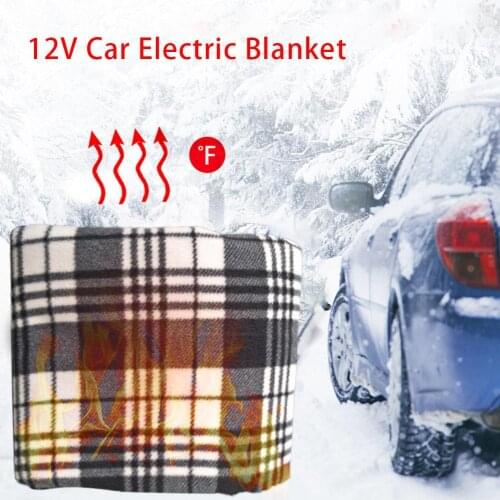 Car Heating Blanket Winter Heated 12V Lattice Energy Saving Warm Auto Electrical Blanket For Car Constant Temperature 150*110cm