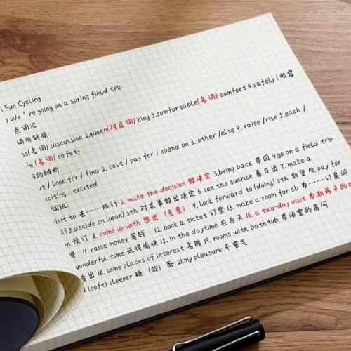 Horizontal Soft Leather Grid Student Notebook Large B5 Mind Map Pixel Grid Notepad Sketchbook Korean Simple Office Stationery