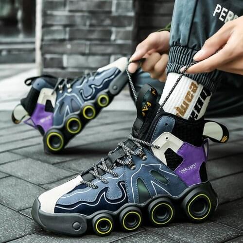 Large Size High Top Platform Running Man Sneakers Men Sport Shoes Men Sports Shoes Kids Gray Purple Trainers 2021 Brand GMB-1116