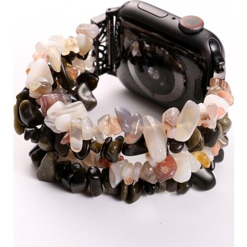 Jewelry Bracelet for Apple Watch Band 44mm 40mm 42mm 38mm Natural Stone Beaded iWatch 5 6 Strap Replacement Wristband Watchbands