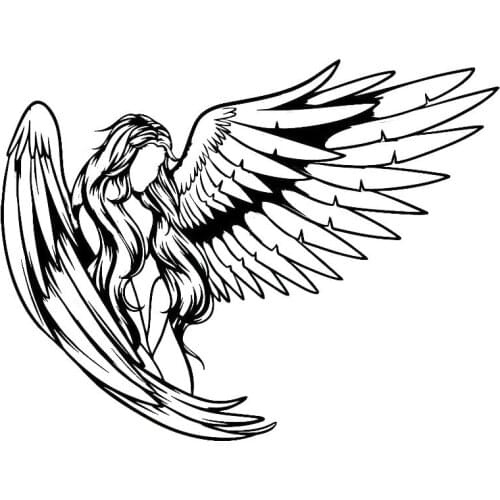 Lovely Elegant Gorgeous Girl Warrior Angel KK Cover Scratches Car Sticker Pvc 18.8cm X 14.4CM