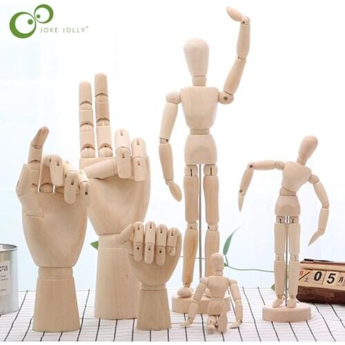 Wooden Artist Activities Puppet People Wooden Hand Model DIY Home Decor Comic Sketch Model Action Figure Toys Children Gifts GYH