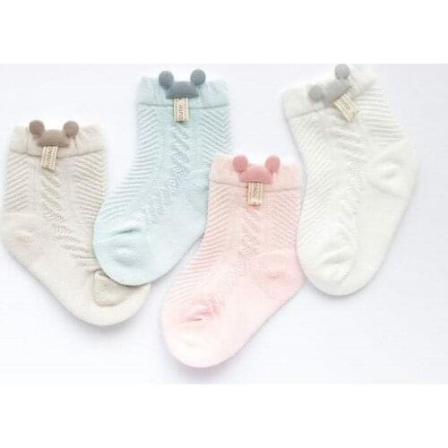 Disney Childrens Cartoon Minnie Mickey Boys Girls Baby Mesh Breathable Cotton Socks