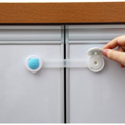 2Pcs Child Safety Lock Drawer Home Baby Protection Cabinet Door Refrigerator Lock Drawe Buckle Anti-pinch Kids Safety Buckle