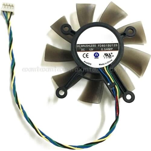 DC12V 0.5A 75mm FD8015U12S 4PIN Cooler Fan For ASUS GTX 560 GTX550Ti HD7850 Graphics Video Card Cooling Fans N26 19 Dropship