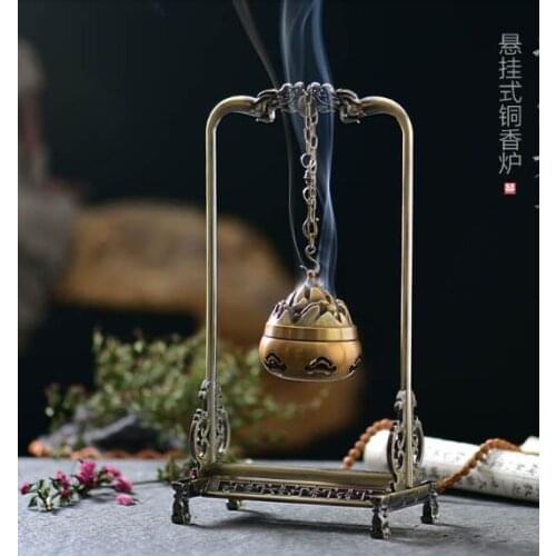 Pure copper household indoor hanging sandalwood incense burner creative decorative ornaments