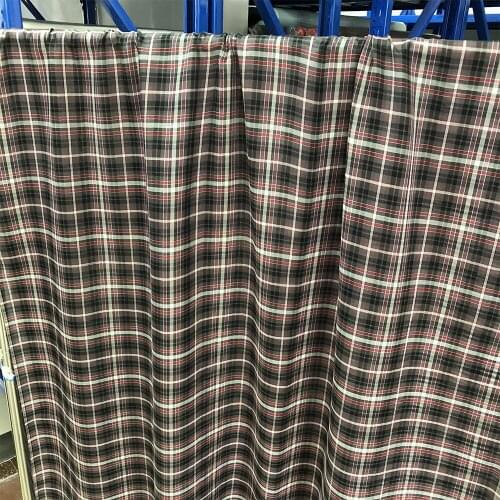 White waxberry Yarn-dyed check silk silk cotton spinning silk fabric summer womens dress shirt shirt fabric