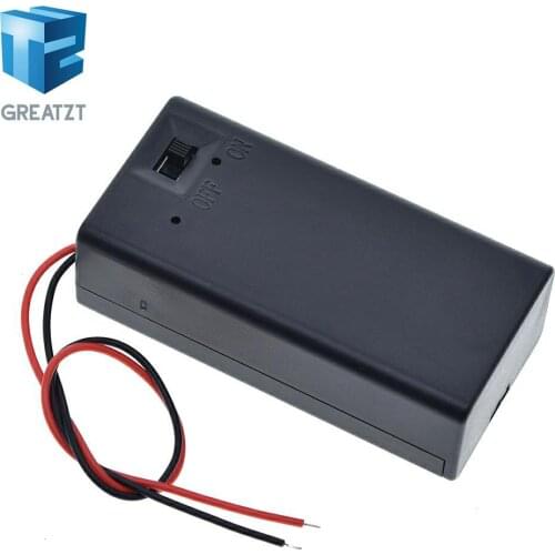 GREATZT Hot 9V Battery Storage Case Plastic Box Holder With Leads ON/OFF Switch DEC22 DIY